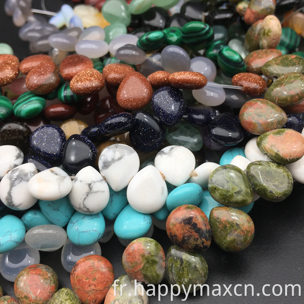 Perles de pierre précieuse de goutte à eau 10 mm * 12 mm, amethyst agate turquoise lapis perle naturelle pour la fabrication de bijoux
